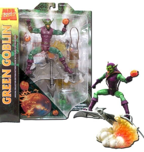 Figura Marvel Select Green Goblin w/ Fireball Diamond Select Toys 18 cm