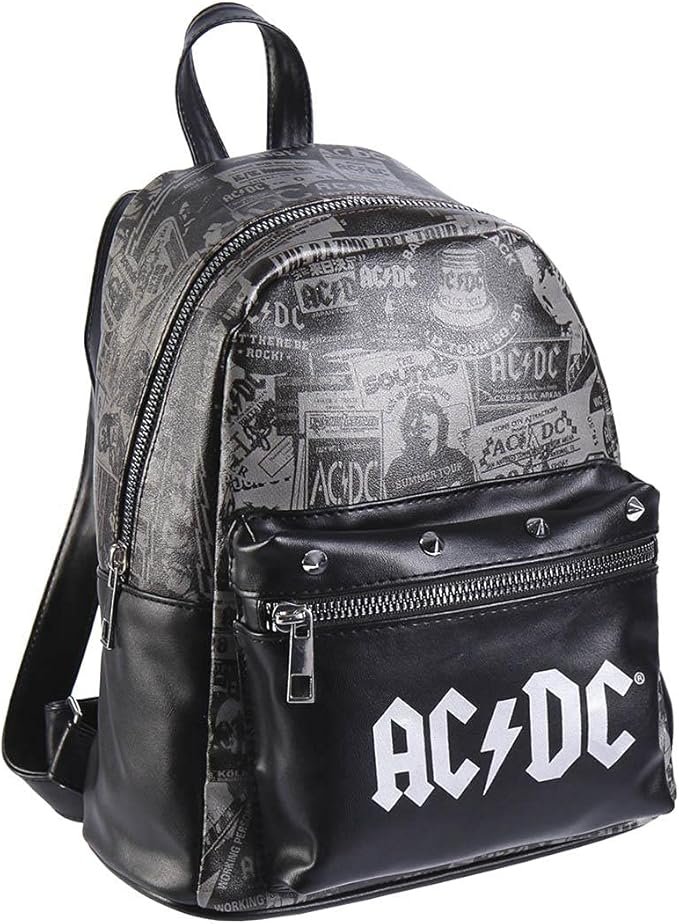 Mochila Mini AC/DC Leather Casual Backpack Music Icons 27cm