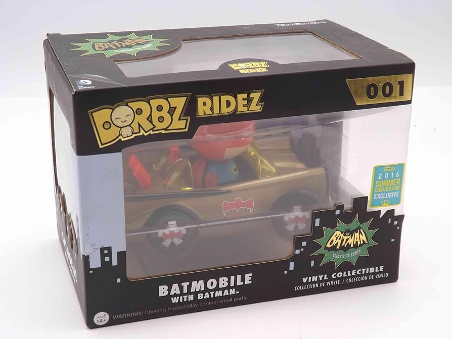 Figura Funko DORBZ Ridez Batman Gold Batmobile SDCC San Diego Comic Con 2016 Exclusive #001