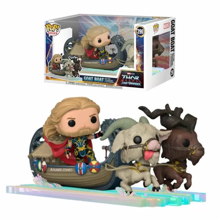 Figura Funko POP! Thor: Love & Thunder POP! Rides Super Deluxe Vinyl Figure Thor & Goat Boat 13 cm