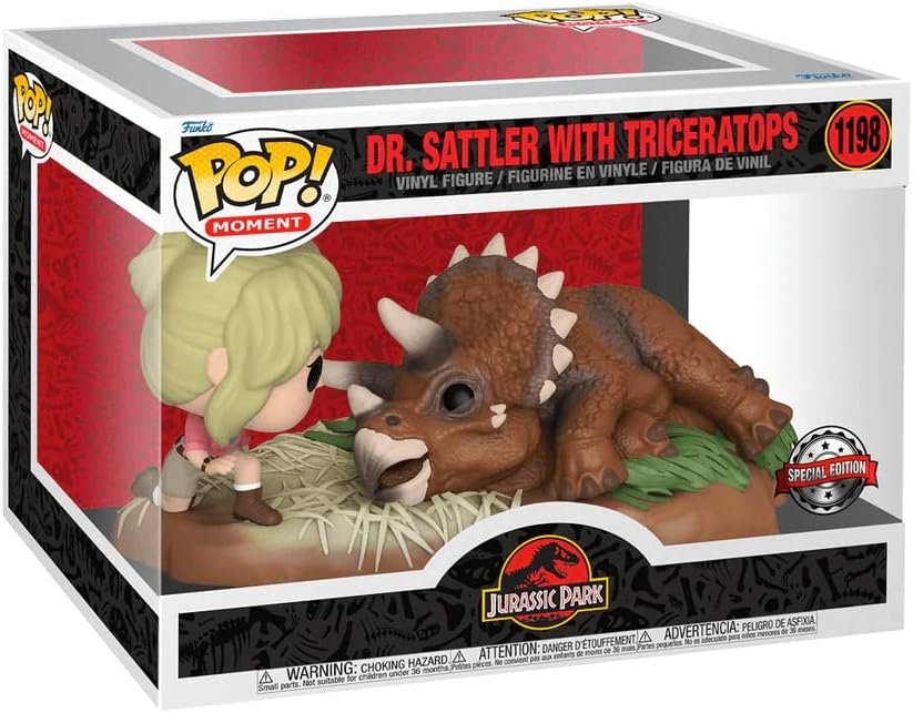 Figura Funko POP! Movie Moments Jurassic Park Figura Vinilo Dr. Sattler with Triceratops #1198 Exclusive