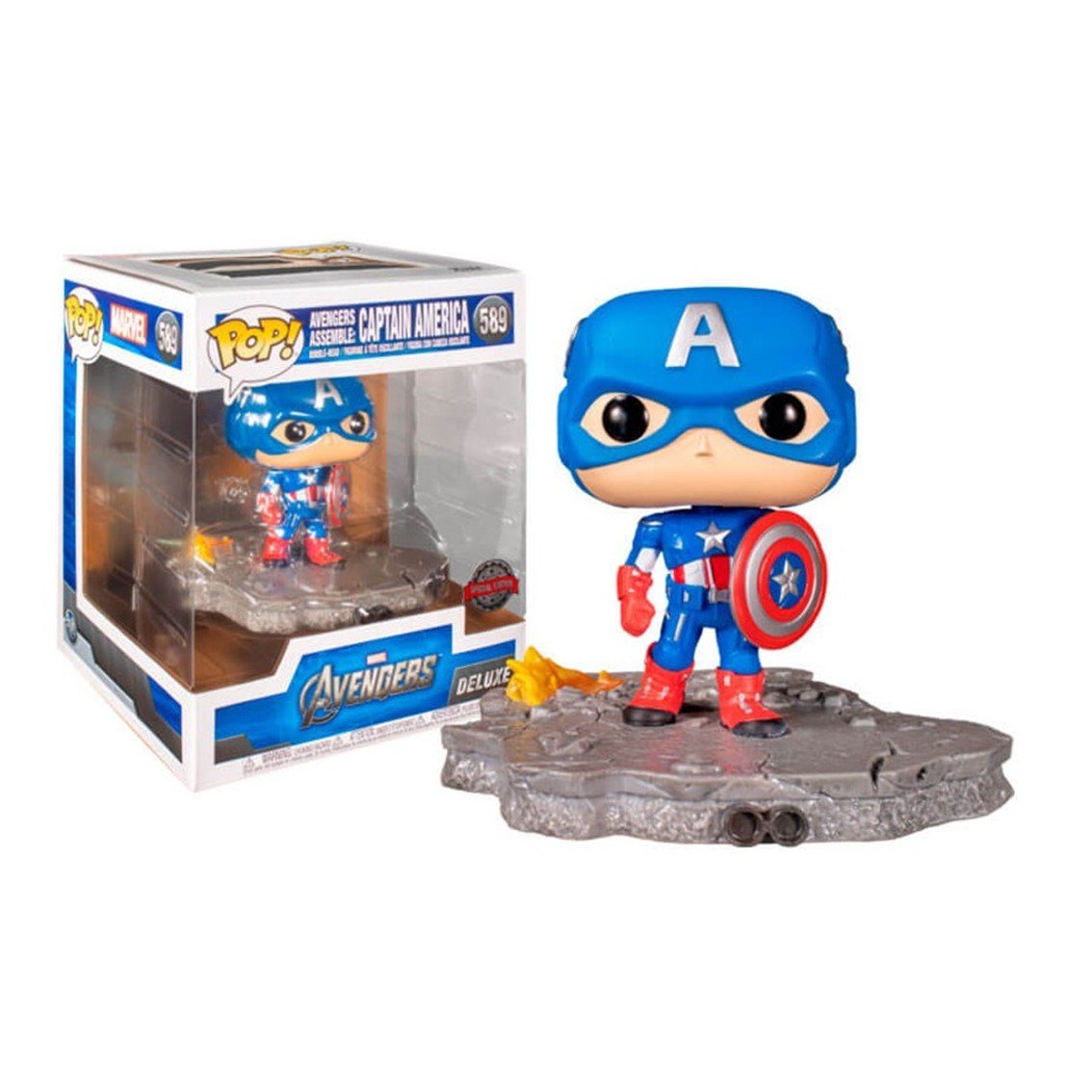Figura Funko POP! Marvel Deluxe Captain America Assemble Avengers #589