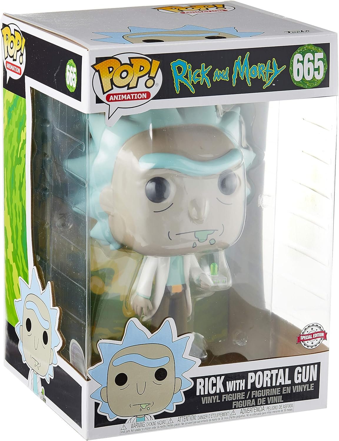 Figura Funko POP Rick with Portal Gun Super Sized 25cm Rick and Morty Animation Jumbo 10" #665 Exclusive