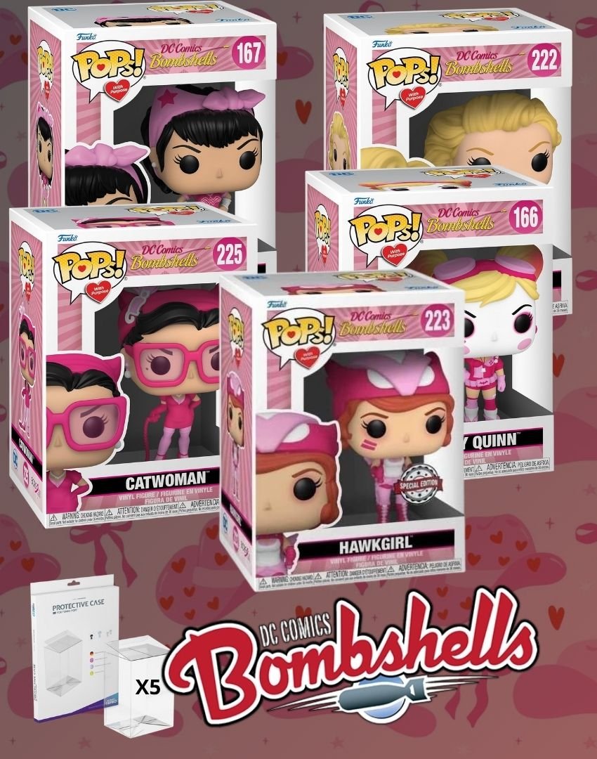 Figura Funko POP! DC Comics Bombshells POP! With purpose Wonder Woman, Supergirl, Catwoman, Harley Quinn, Hawkgirl Exclusive Combo Bundle