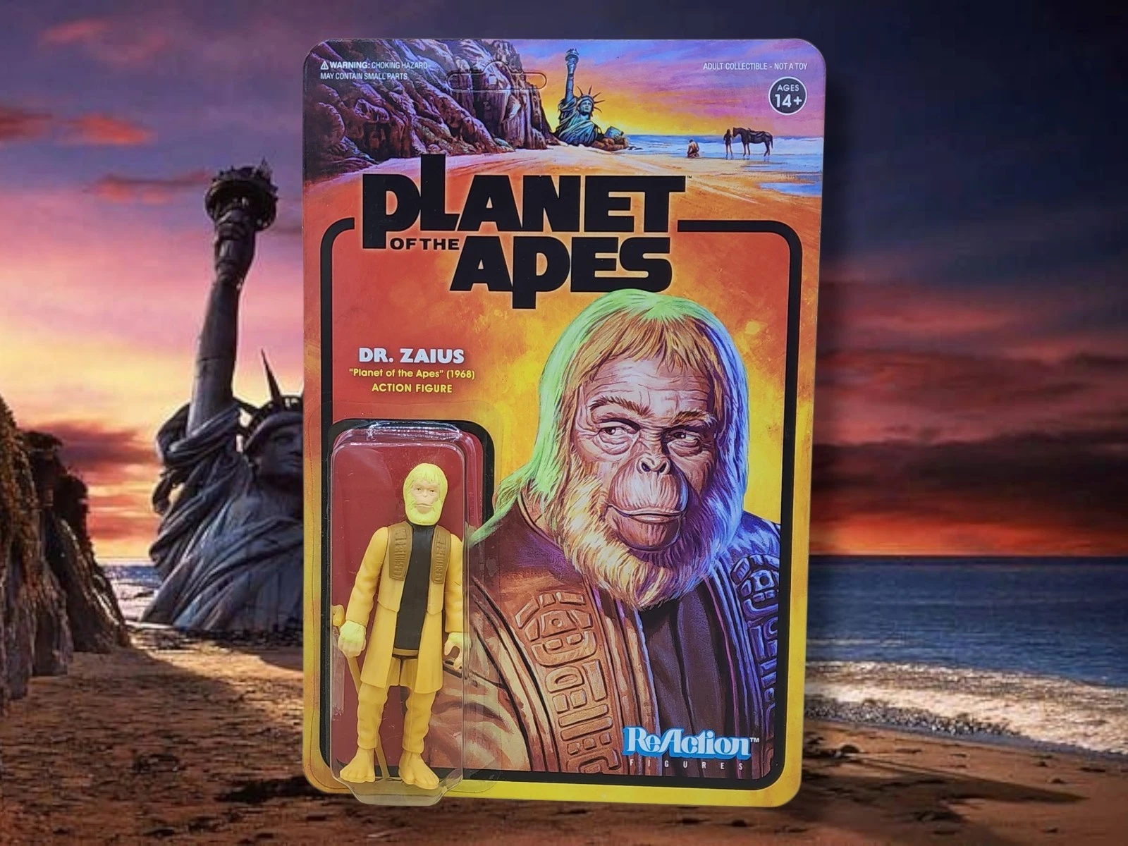 Figura Dr. Zaius Super7 Planet Of The Apes ReAction Figure 3.75"