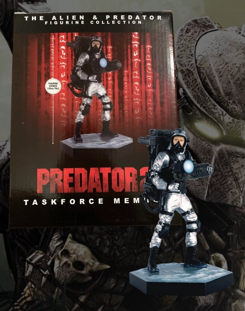 Figura Alien & Predator Figurine Collection #41 – OWLF Marine (Predator 2) Eaglemoss 1:16 Escala, 13 cm