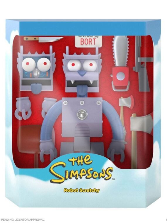 Figura Acción Robot Scratchy Ultimates Super7 The Simpsons 7"