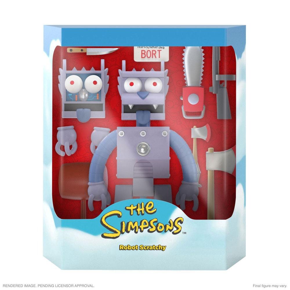 Figura Acción Robot Scratchy Ultimates Super7 The Simpsons 7"