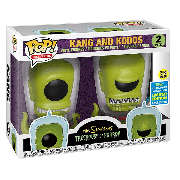 Figura Funko POP! Kang and Kodos 2-Pack Los Simpson Treehouse of Horror Glow in the Dark Exclusive Summer Convention