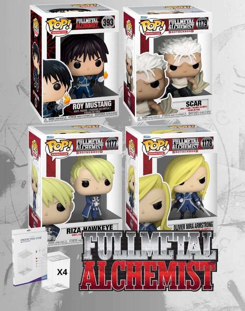 Figura Funko POP! Animation Colonel Roy Mustang, Riza, Oliver Mira Armstrong, Scar Combo Full Metal Alchemist