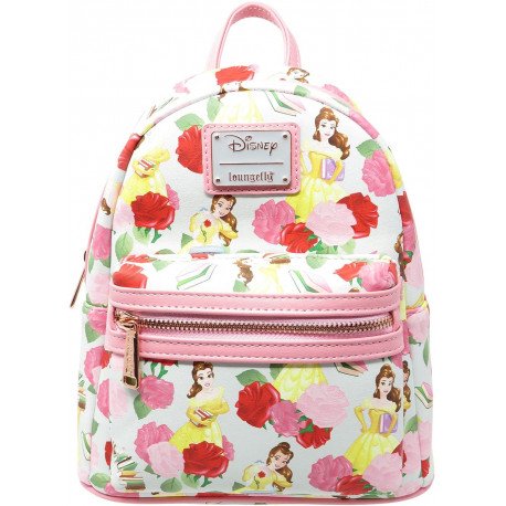 Bolso Mochila Loungefly Disney Beauty and the Beast Allover Print Womens Double Strap Shoulder Bag Purse