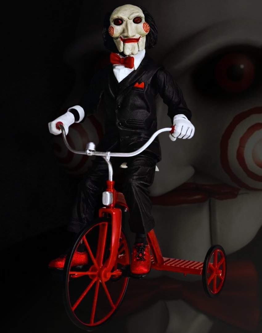 Figura Puppet Saw Action Figure with Sound Billy the Puppet riding Tricycle 30cm NECA