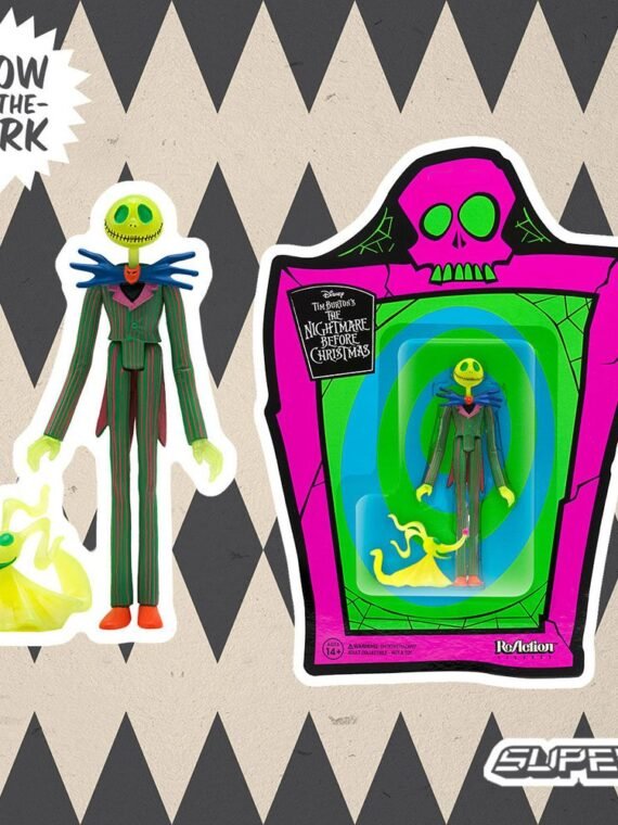 Figura Jack Skellington GITD Nightmare Before Christmas ReAction Action Figure  (SDCC 2020) Exclusive 10 cm
