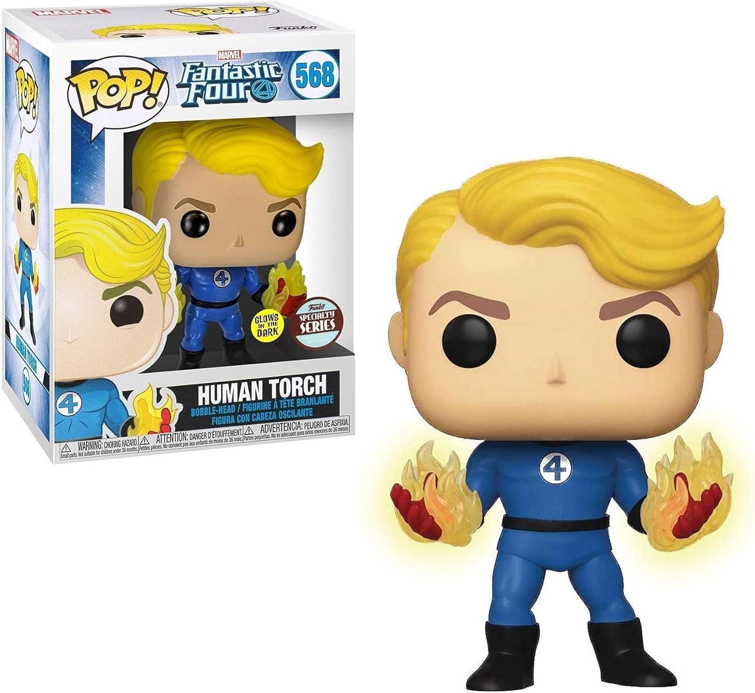 Figura Funko POP! Fantastic Four Human Torch Special Edition Glow In The Dark Specialty Series Exclusive #568