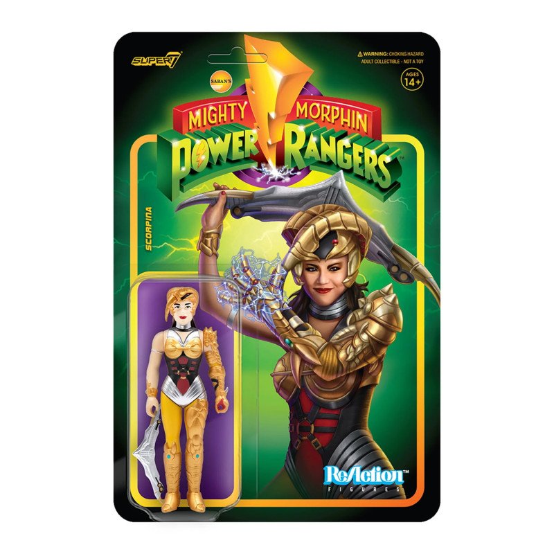 Figura Mighty Morphin Power Rangers ReAction Action Figure Scorpina General Rita Repulsa 10 cm Super7