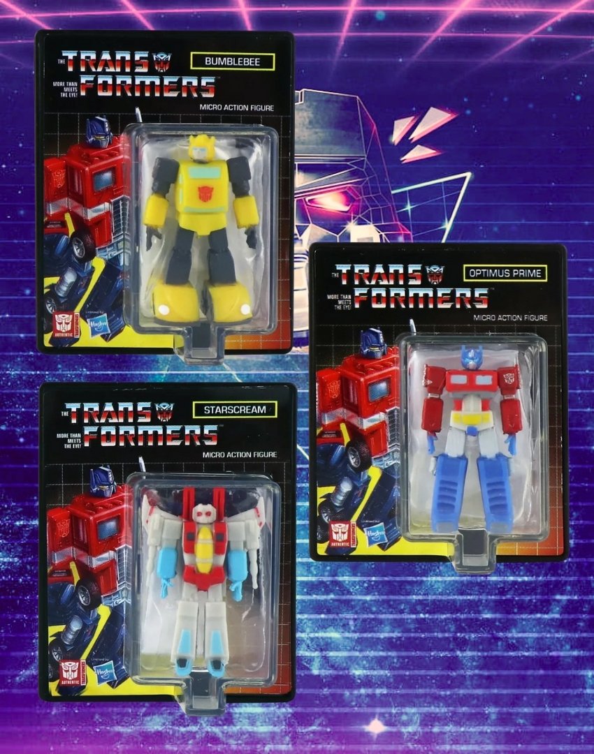Transformers World's Smallest Micro Action Figures Set Optimus Prime, Bumblebee y Starscream Combo 1.25"