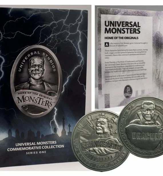 Set Coleccionista Universal Monsters Commemorative Collection Collectable Coin 3-pack