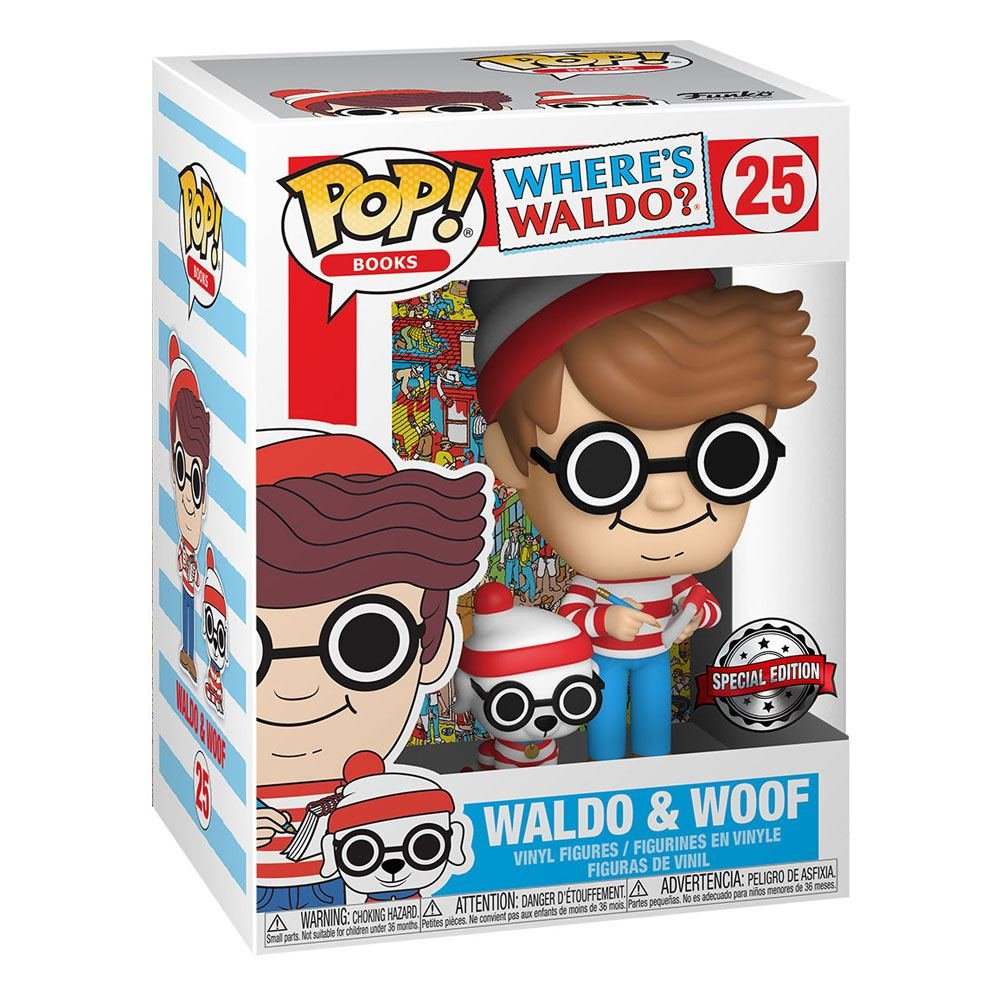 Figura Funko POP! Books Vinyl Figure Waldo w/Dog Waldo & Woof Where's Wally? Exclusive #25