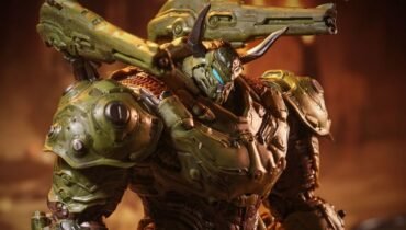 Figura de acción Atlan, el Doom Slayer de 12 pulgadas de McFarlane Toys de DOOM: The Dark Ages